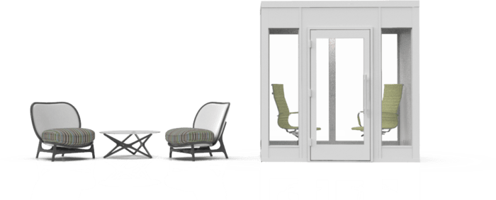 Privacy suite seating and room product render